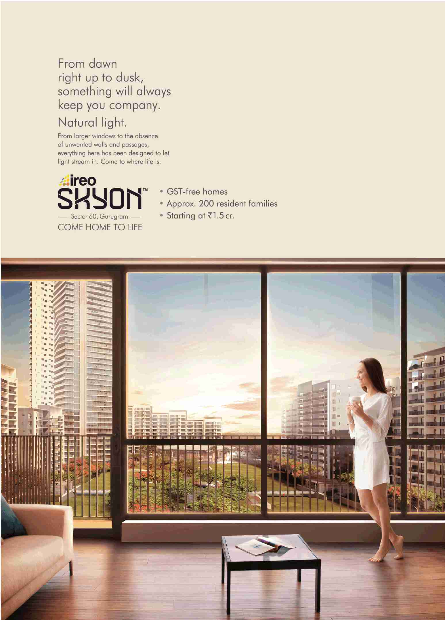 Live in GST free homes at Ireo Skyon in Gurgaon